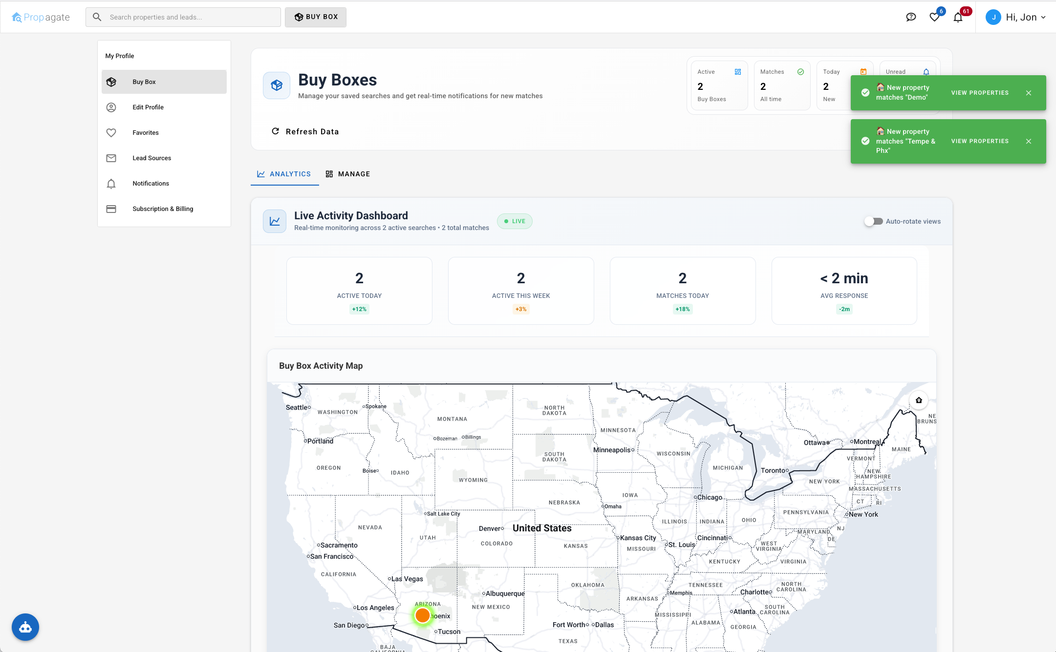 Intelligent Buy Boxes Interface