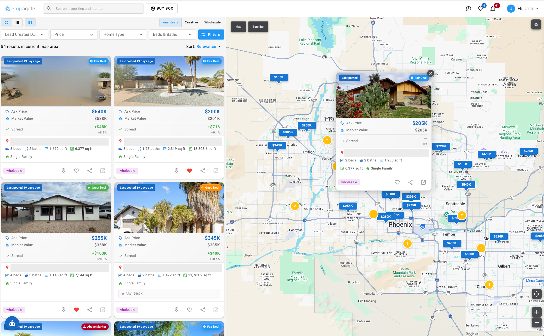 Powerful Search & Favorites Interface